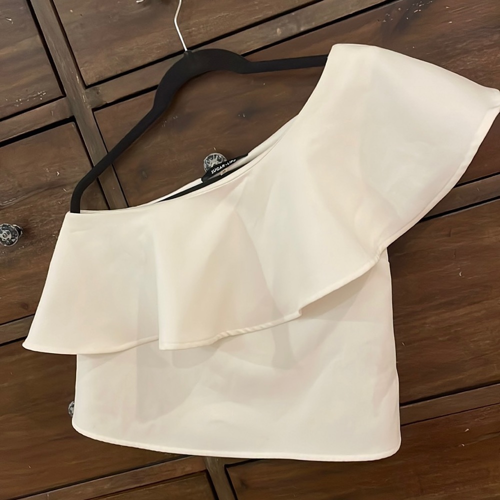 White One Shoulder Top
